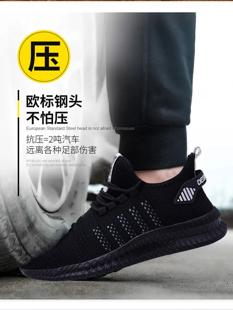 Safety Shoes New Steel-Toed Safety Shoes For Men And Women In Summer  Breathable Lightweight Smash-Proof And Puncture-Proof