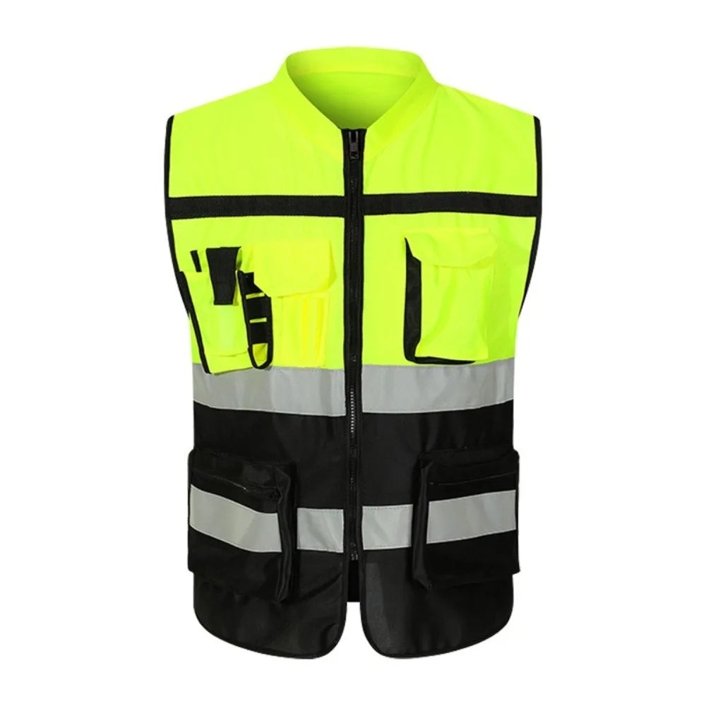 High Visibility Reflective Vest Warning One Size Outdoor Safety Clothing with Pocket Security Construction Clothes Sports