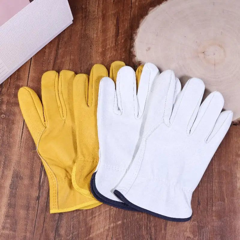 Work Gloves Sheepskin Leather Workers Work Welding Safety Protection Garden Sports Motorcycle Driver Wear-resistant Gloves