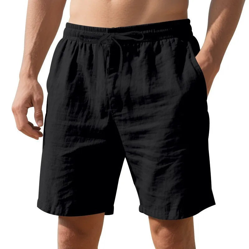 Summer Fashion Loose White Cargo Shorts Men's Handsome Streetwear Beachwear Solid Color with Pockets Shorts Workout Pants 2024