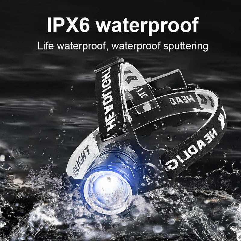 Strong Light Headlamp Portable LED Sensor Headlamp USB Rechargeable Head Flashlight Outdoor Camping Fishing Emergency Lantern