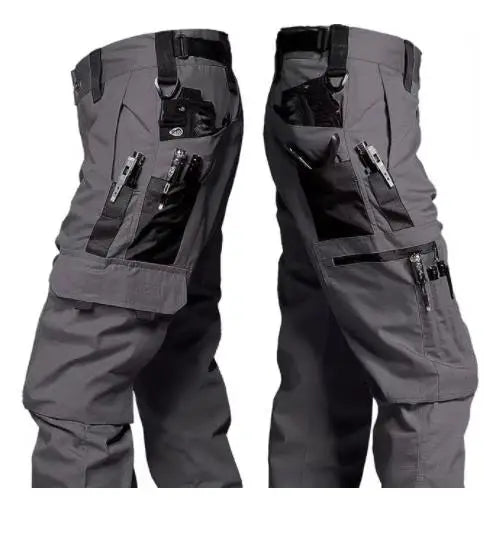 Men's Tactical Workwear Casual Pant Men Waterproof Cargo Pants Multi-pocket Wear-Resistant Outdoor Hiking Training Trousers