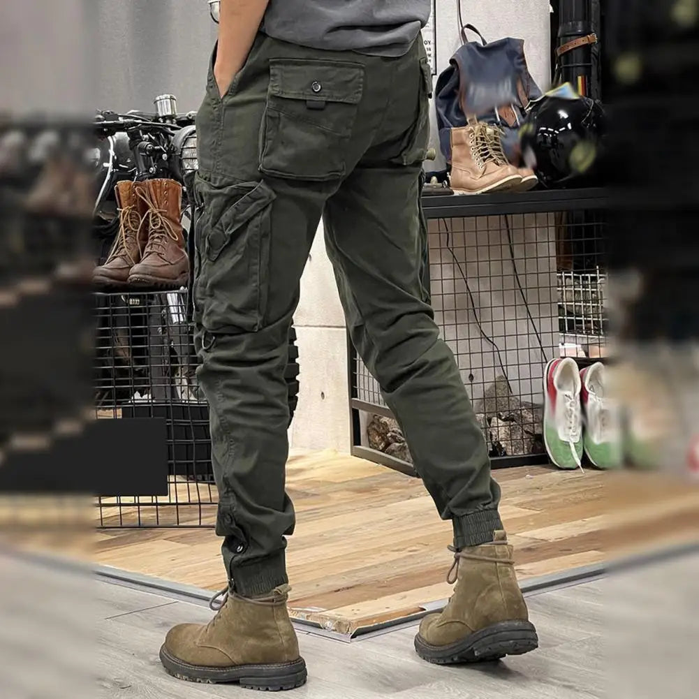 Cargo Pants for Mens Elastic Casual Trousers Zipper Multi Pocket Joggers Male Trousers Work Pants Jogging Pants