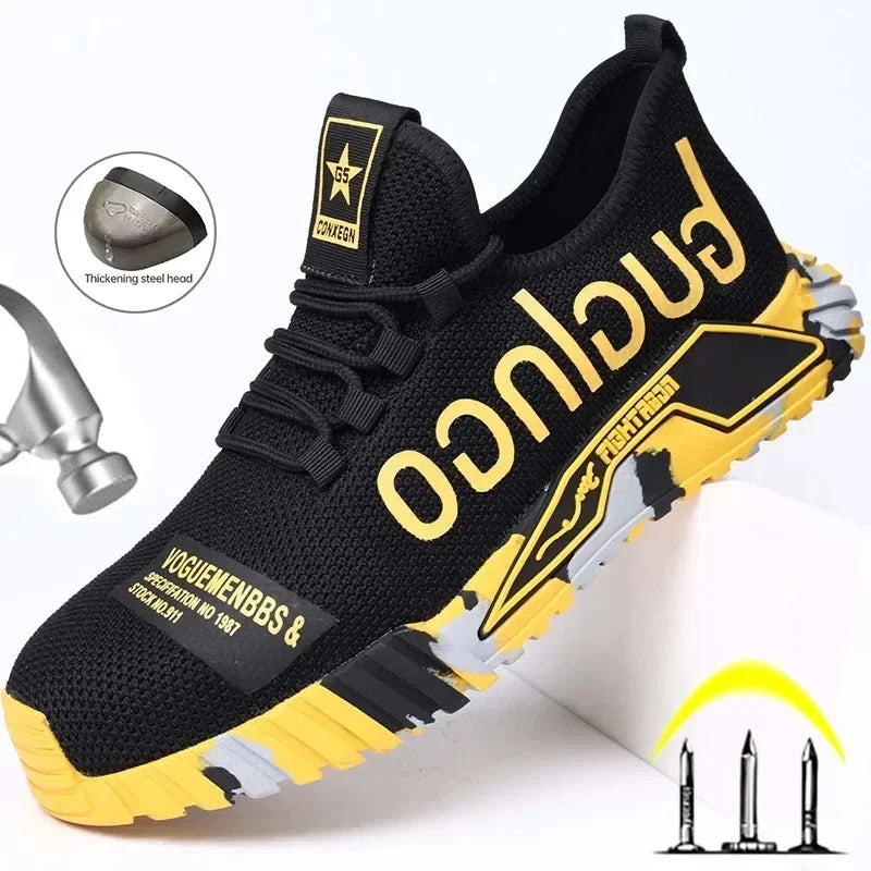 Ankle Boots Safety Shoes with Steel Toe Cap Work Sneakers Men Women Work Shoes Puncture-Proof Work Safety Boots Safety Footwear.