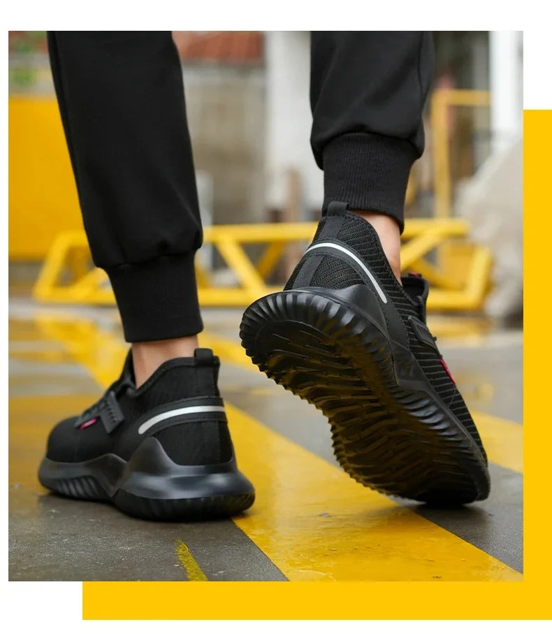 Men's Steel Toe Safety Boots Anti Smashing Work Shoes Safety Shoes Men's Work Anti Smashing Anti Slip Protection Safety Shoes