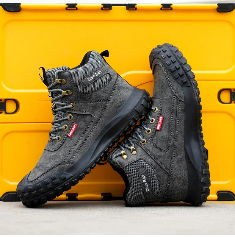 Men's Safety Work Boots Steel Toe Anti-smash Safety Shoes Wear-resisting Anti-Puncture Sole Fashionable Boots Forging Workshop