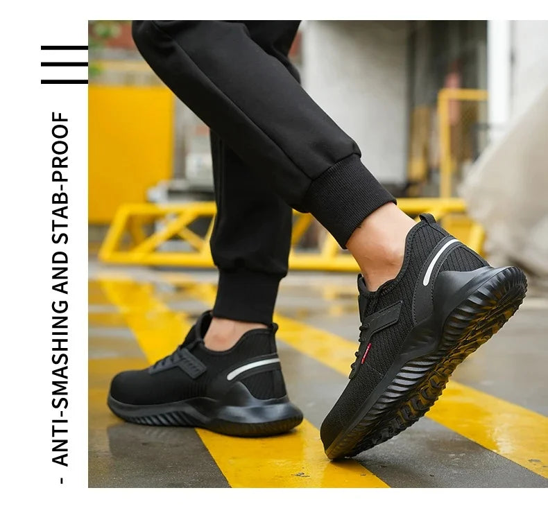 Men's Steel Toe Safety Boots Anti Smashing Work Shoes Safety Shoes Men's Work Anti Smashing Anti Slip Protection Safety Shoes