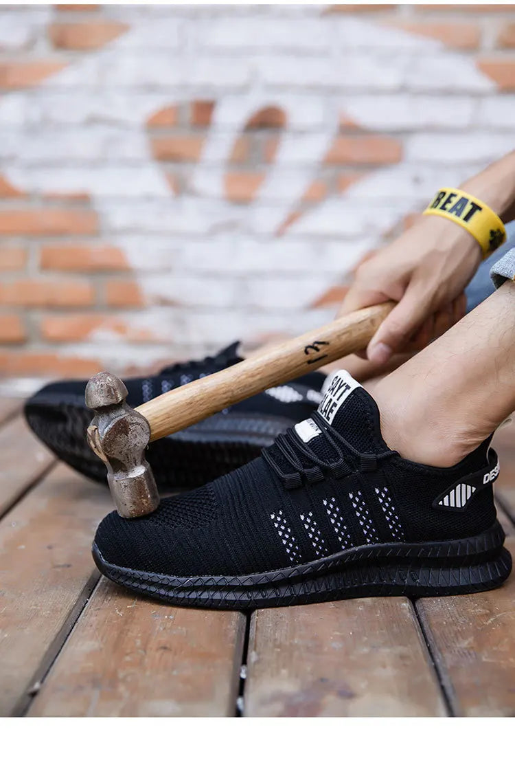 Safety Shoes New Steel-Toed Safety Shoes For Men And Women In Summer  Breathable Lightweight Smash-Proof And Puncture-Proof