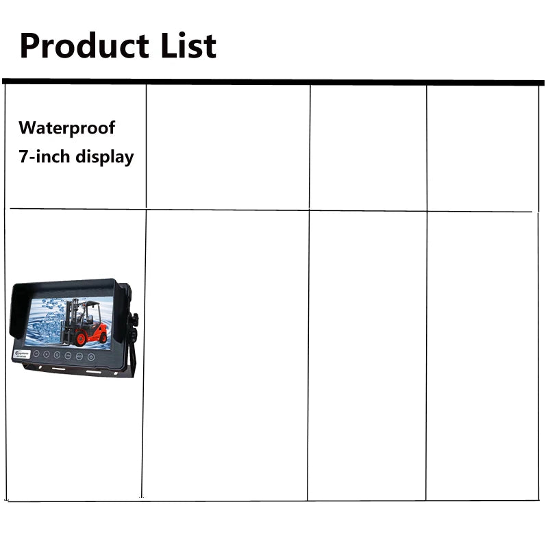 Forklift Wireless Waterproof Display Surveillance Camera HD AHD720P960P1080P Full Color Wide Angle Rear View Truck Truck 12V24V