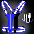 LED Reflective Vest Running Gear USB Rechargeable LED Light Up Vest High Visibility Running Lights for Jogging Running Walking