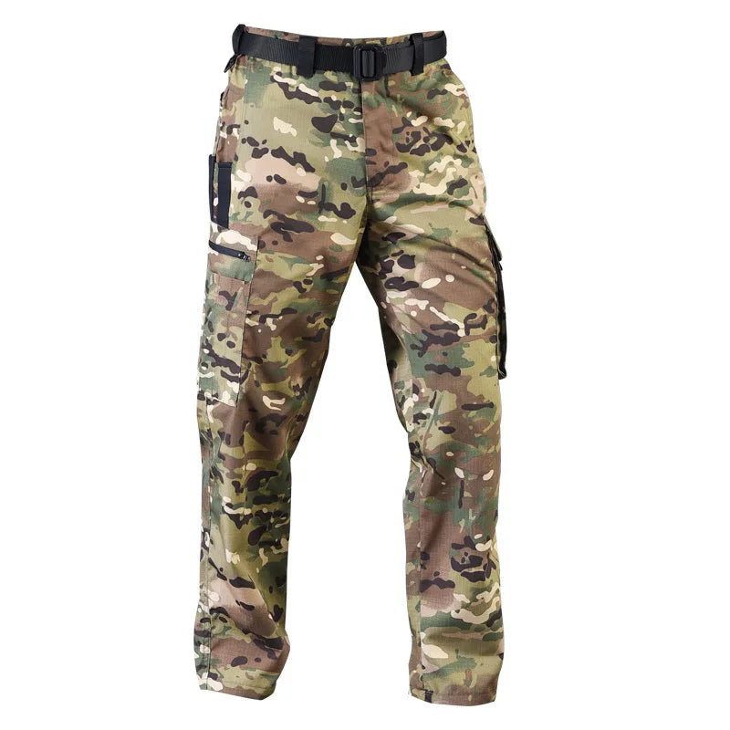 Men's Tactical Workwear Casual Pant Men Waterproof Cargo Pants Multi-pocket Wear-Resistant Outdoor Hiking Training Trousers