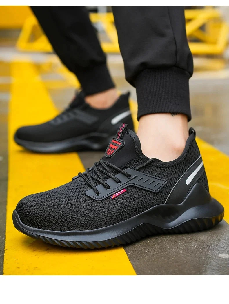 Men's Steel Toe Safety Boots Anti Smashing Work Shoes Safety Shoes Men's Work Anti Smashing Anti Slip Protection Safety Shoes