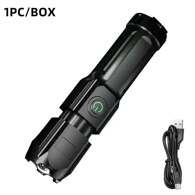 LED Flashlight Strong Light Rechargeable Waterproof Multi Functional Light For Outdoor Camping Fishing Work Lighting Flashlight