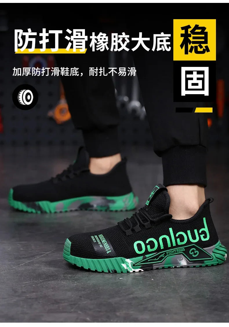 Ankle Boots Safety Shoes with Steel Toe Cap Work Sneakers Men Women Work Shoes Puncture-Proof Work Safety Boots Safety Footwear.