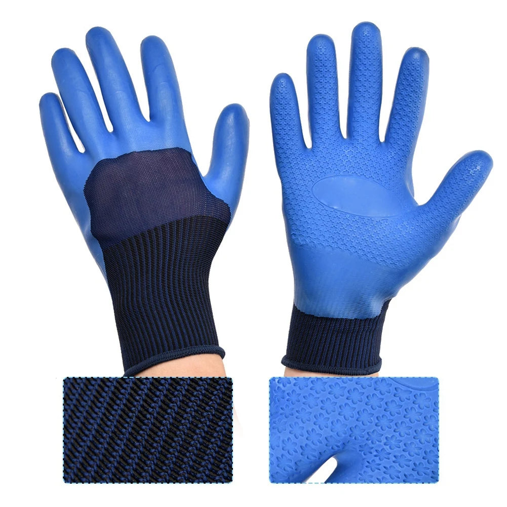 Labor  Gloves Anti slip Latex Labor  Work Gloves Wear Resistance Waterproof Safety Gloves Latex Work Waterproof Safety Gloves