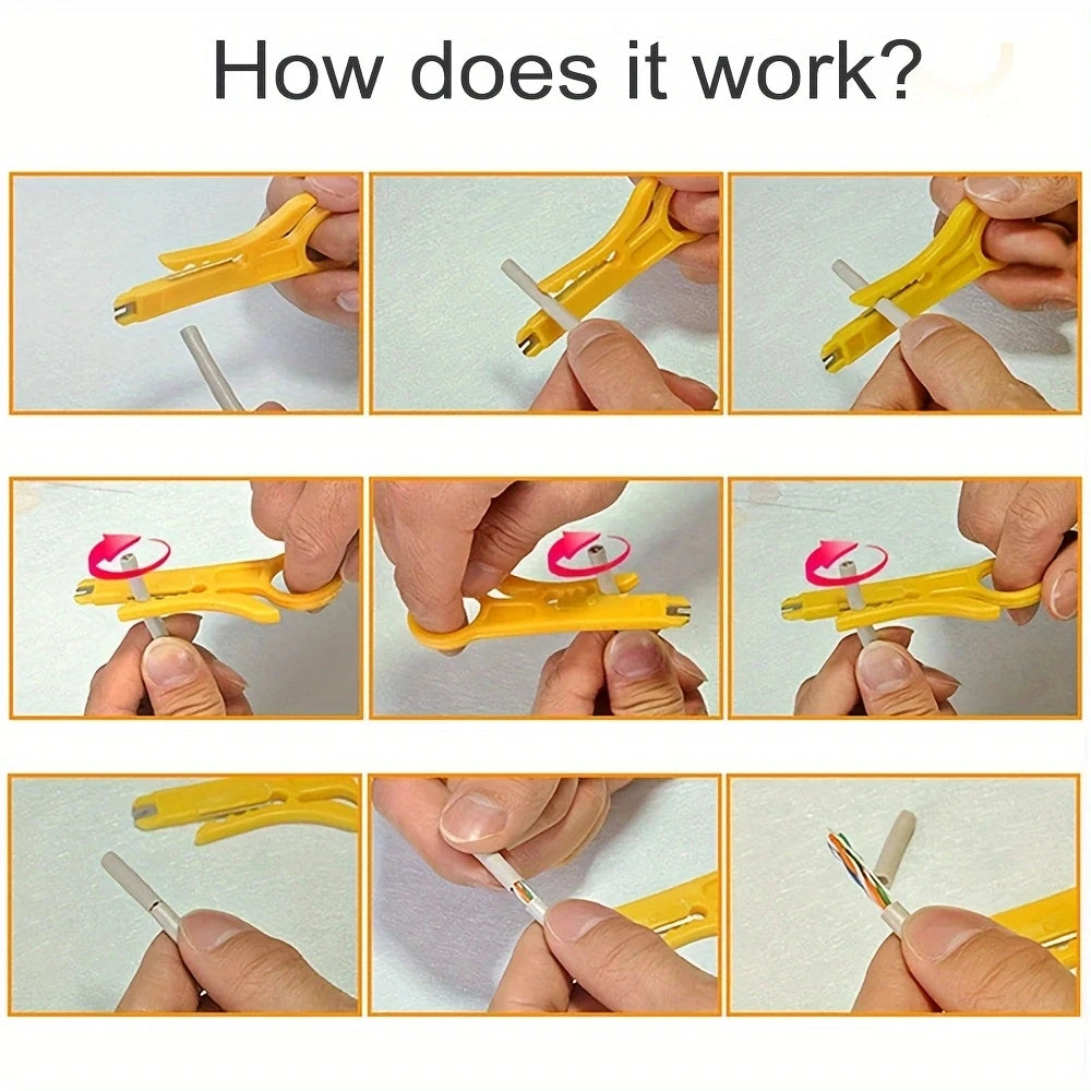 2PC Wire Stripper Knife Crimper Pliers Crimping Tool Cable Stripping Wire Cutter Multi Tools Cut Line Multifunctional Hand Tools