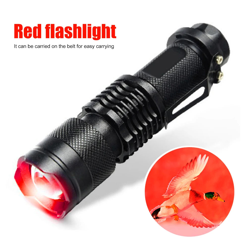 LED 670nM Red Beam Light Flashlight edc Torch Lamp Lantern Against Deteriorating Eyesight Powerful Tactical Hunting Flashlight