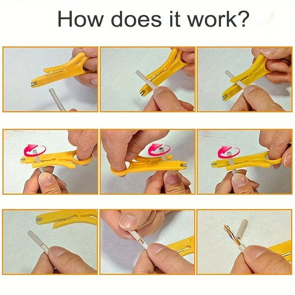 2PC Wire Stripper Knife Crimper Pliers Crimping Tool Cable Stripping Wire Cutter Multi Tools Cut Line Multifunctional Hand Tools