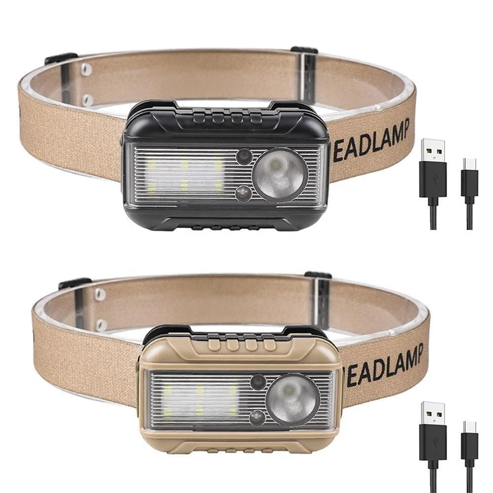 Lighting  LED Rechargeable Headlamp High Lumen Bright Head Lamp  White Red Light  Waterproof Forehead Flashlight