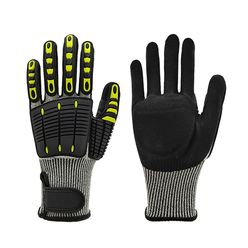 Safety Anti Vibration Safety Work Gloves Wear-resistant And Cut-resistant Mechanics Protective Work Gloves