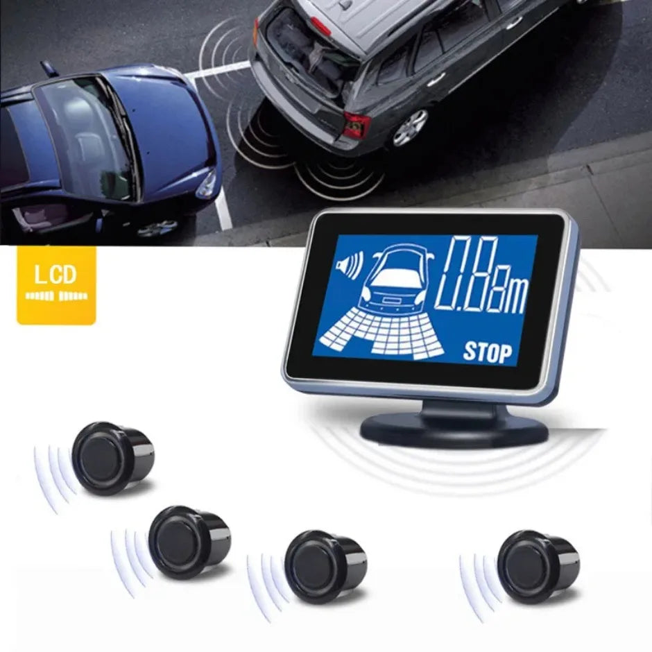 4 Parking Sensors System Backup Radar Reverse  for Car  Auto Vehicle Garage Parktronic Kit Distance Detection Buzzer Warn